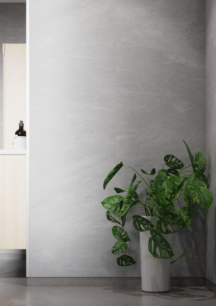 Respatex 2035EM L00 Grey Slate � Seidenmatt, 2400x620x10,2mm mit Klick-System, ohne Fliesen-Struktur